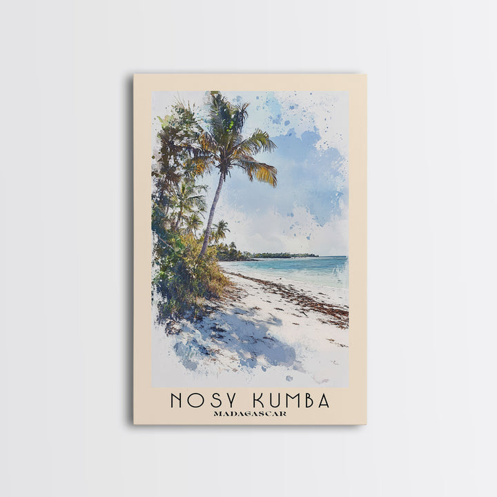 Nosy Kumba, Madagascar Watercolor Beach Print, Vacation Gift, Madagascar Wall Art, Beach Painting, Beach Decor, Beach Painting