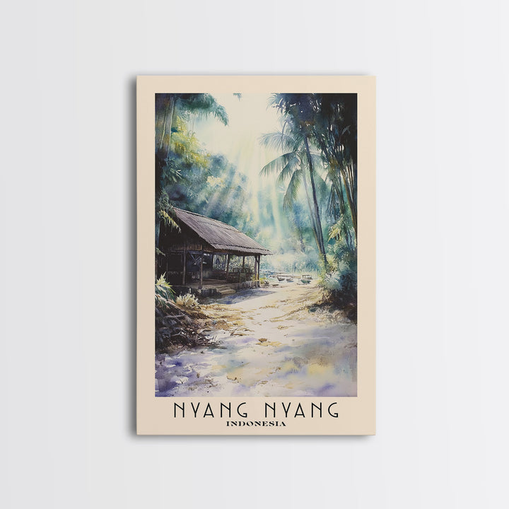 Nyang Nyang, Indonesia Watercolor Print, Vacation Gift, Indonesia Wall Art, Beach Painting, Beach Decor, Beach Or Lakehouse Art