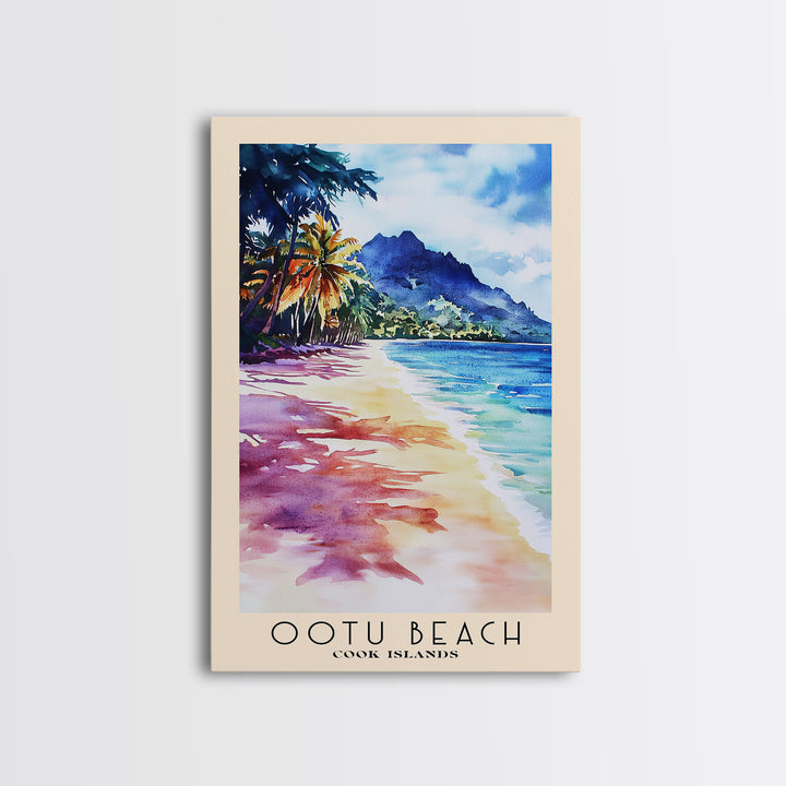 Ootu Beach, Cook Islands Watercolor Print, Vacation Gift, Cook Islands Wall Art, Vacation Wall Art, Vacatation Memories, Beach Decor, Beach Or Lakehouse Art