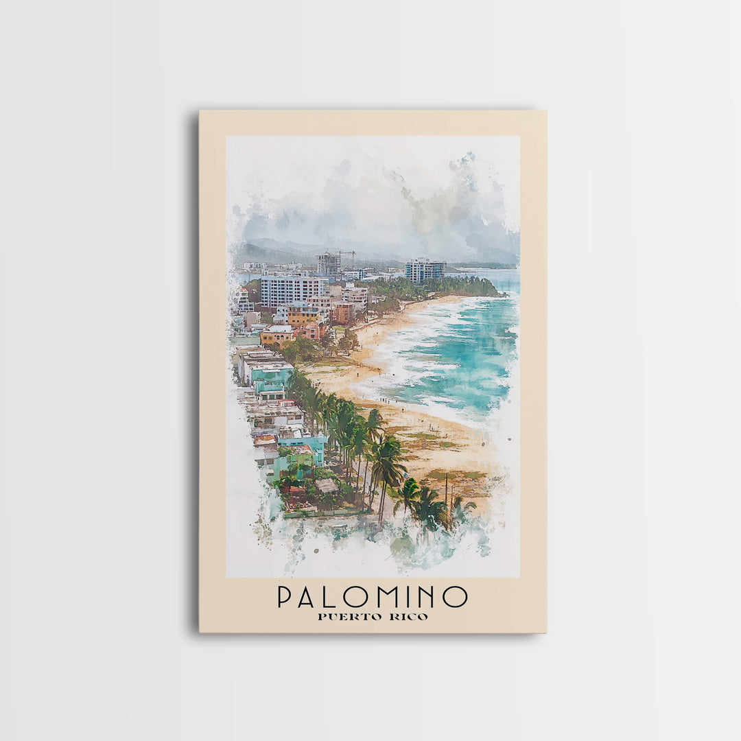 Palomino, Puerto Rico Watercolor Beach Print, Vacation Gift, Puerto Rico Wall Art, Beach Painting, Beach Decor, Beach Painting