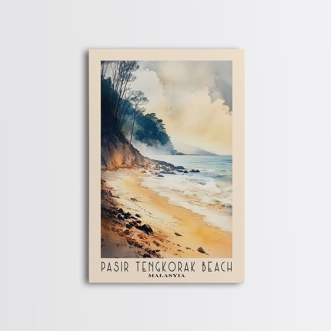 Pasir Tengkorak Beach, Malasyia Watercolor Print, Vacation Gift, Malasyia Wall Art, Vacation Wall Art, Vacatation Memories, Beach Decor, Beach Or Lakehouse Art