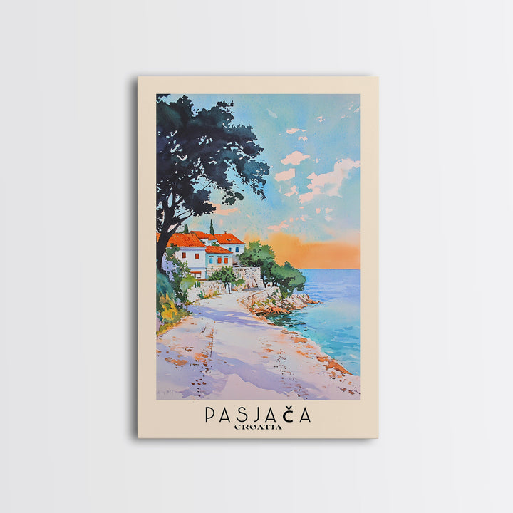 Pasjača, Croatia Watercolor Print, Vacation Gift, Croatia Wall Art, Beach Painting, Beach Decor, Beach Or Lakehouse Art