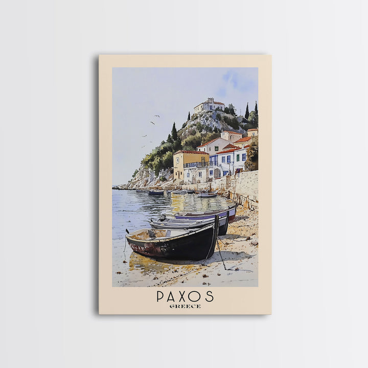 Paxos, Greece Watercolor Beach Print, Vacation Gift, Greece Wall Art, Beach Painting, Beach Decor, Beach Painting