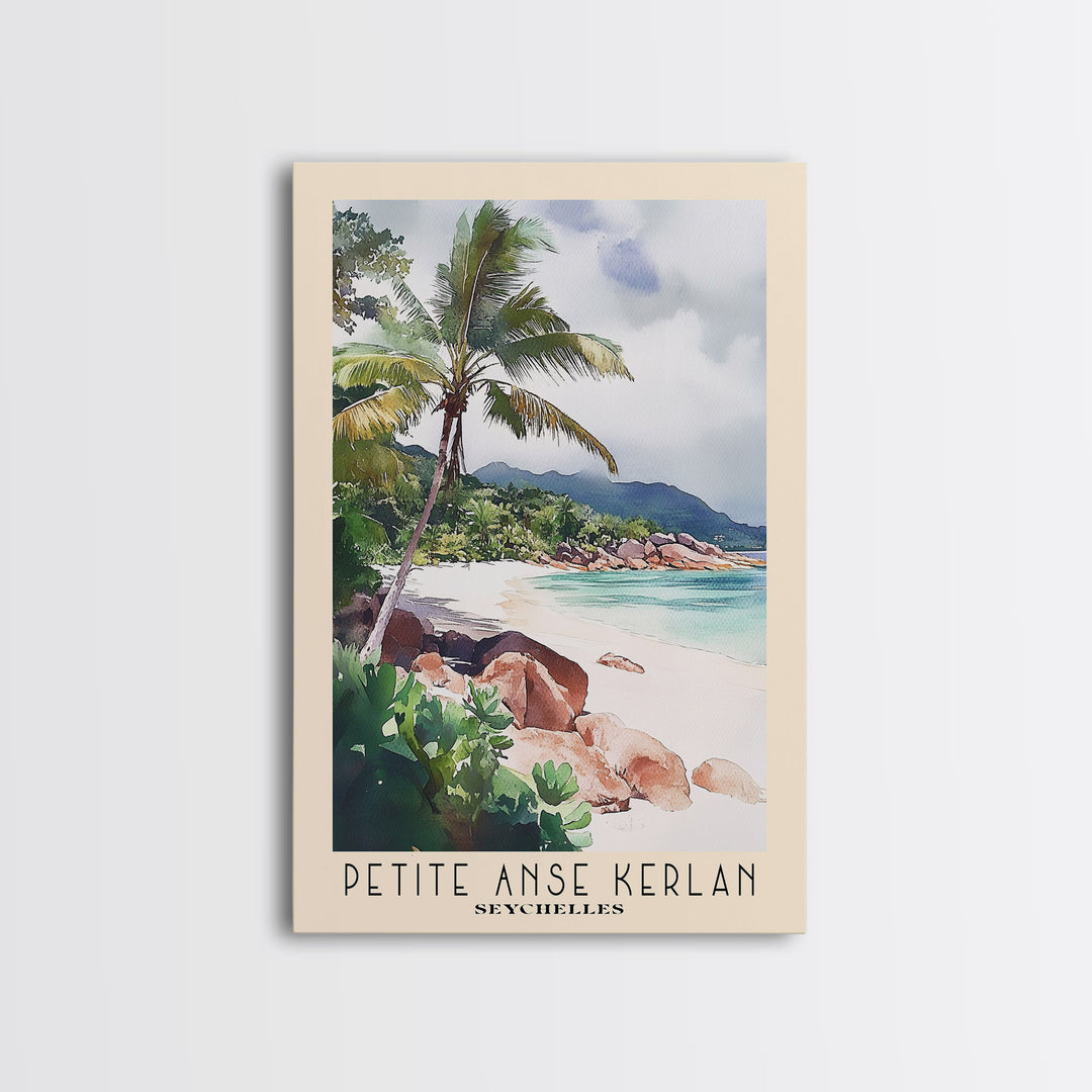 Petite Anse Kerlan, Seychelles Watercolor Print, Vacation Gift, Seychelles Wall Art, Beach Painting, Beach Decor, Beach Or Lakehouse Art