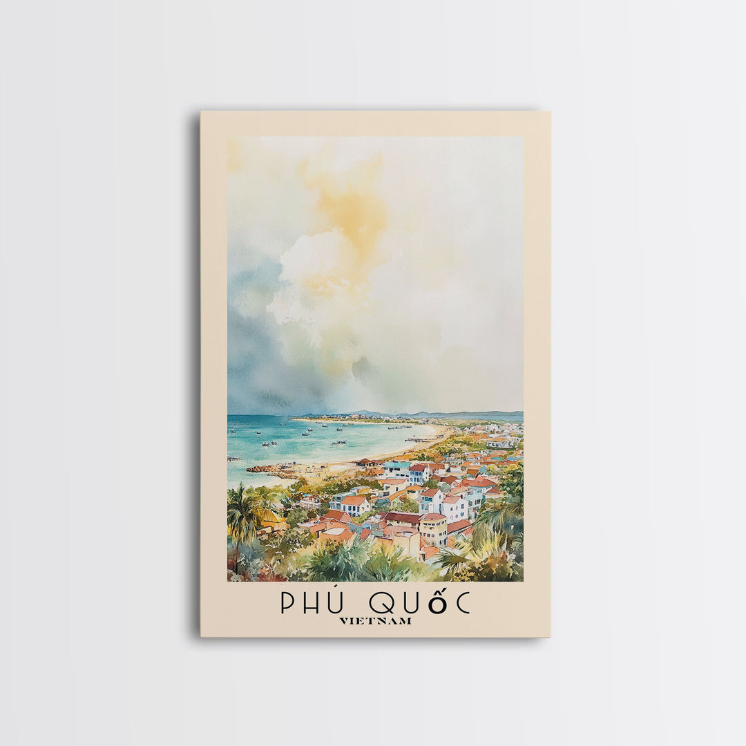 Phú Quốc, Vietnam Watercolor Print, Vacation Gift, Vietnam Wall Art, Vacation Wall Art, Vacatation Memories, Beach Decor, Beach Or Lakehouse Art