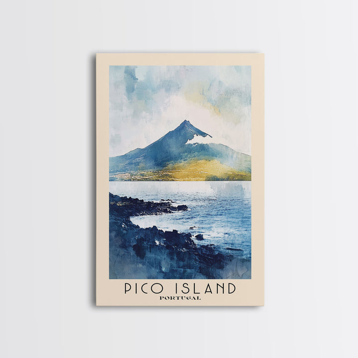 Pico Island, Portugal Watercolor Print, Vacation Gift, Portugal Wall Art, Beach Painting, Beach Decor, Beach Or Lakehouse Art