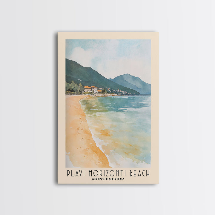 Plavi Horizonti Beach, Montenegro Watercolor Print, Vacation Gift, Montenegro Wall Art, Vacation Wall Art, Vacatation Memories, Beach Decor, Beach Or Lakehouse Art