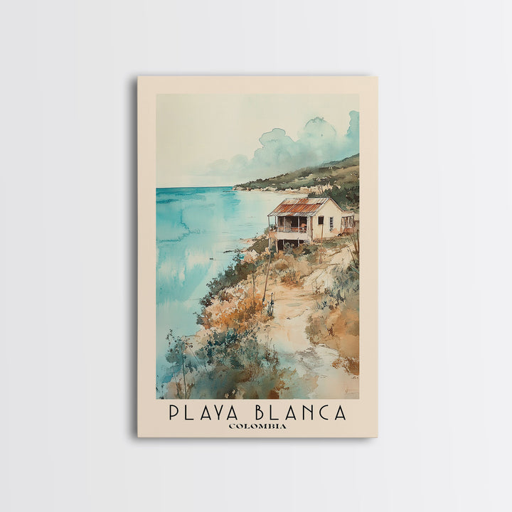 Playa Blanca, Colombia Watercolor Print, Vacation Gift, Colombia Wall Art, Vacation Wall Art, Vacatation Memories, Beach Decor, Beach Or Lakehouse Art