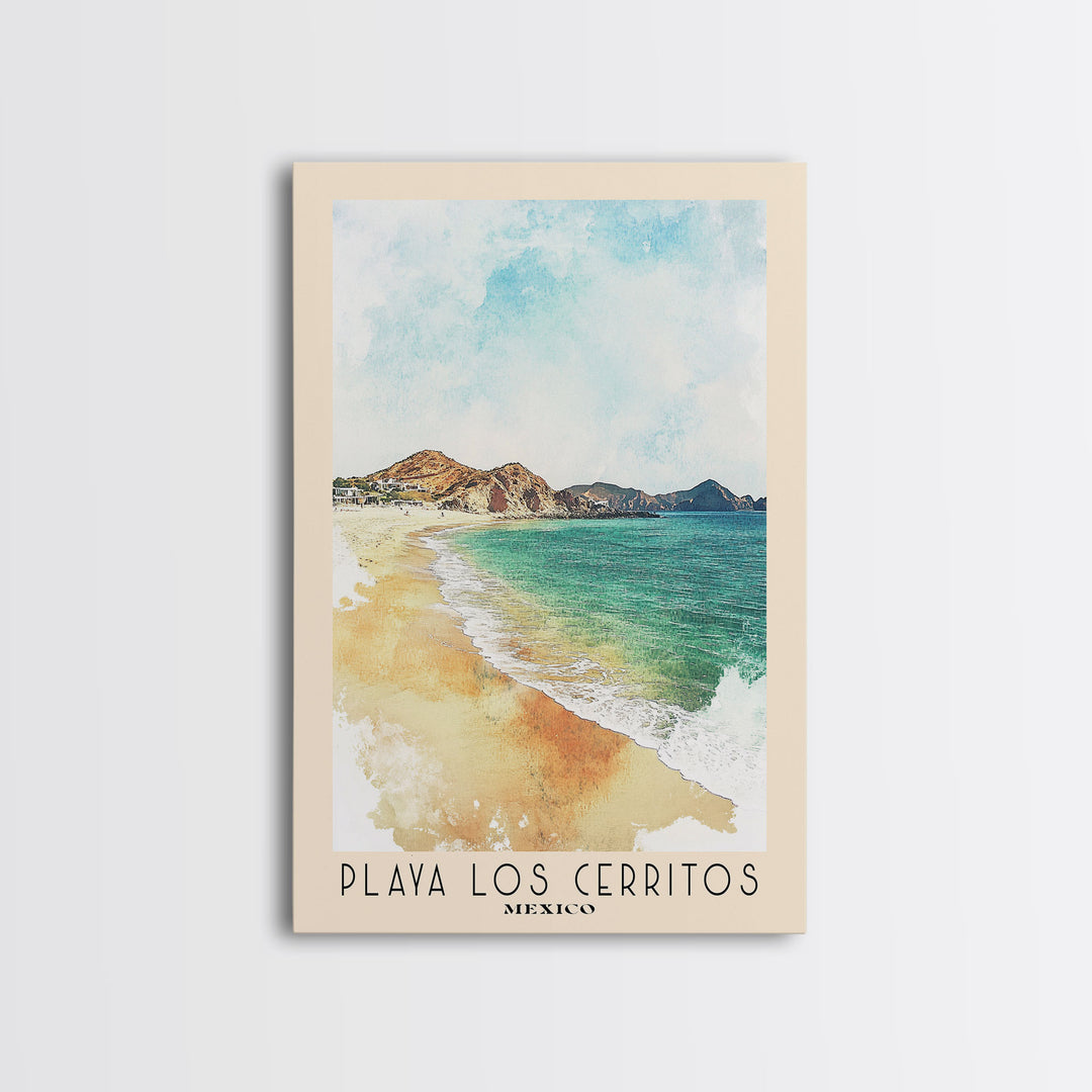 Playa Los Cerritos, Mexico Watercolor Beach Print, Vacation Gift, Mexico Wall Art, Beach Painting, Beach Decor, Beach Painting