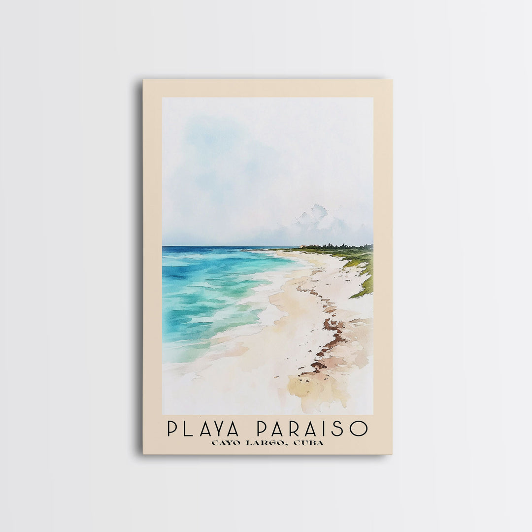 Playa Paraiso, Cayo Largo, Cuba Watercolor Print, Vacation Gift, Cayo Largo, Cuba Wall Art, Beach Painting, Beach Decor, Beach Or Lakehouse Art