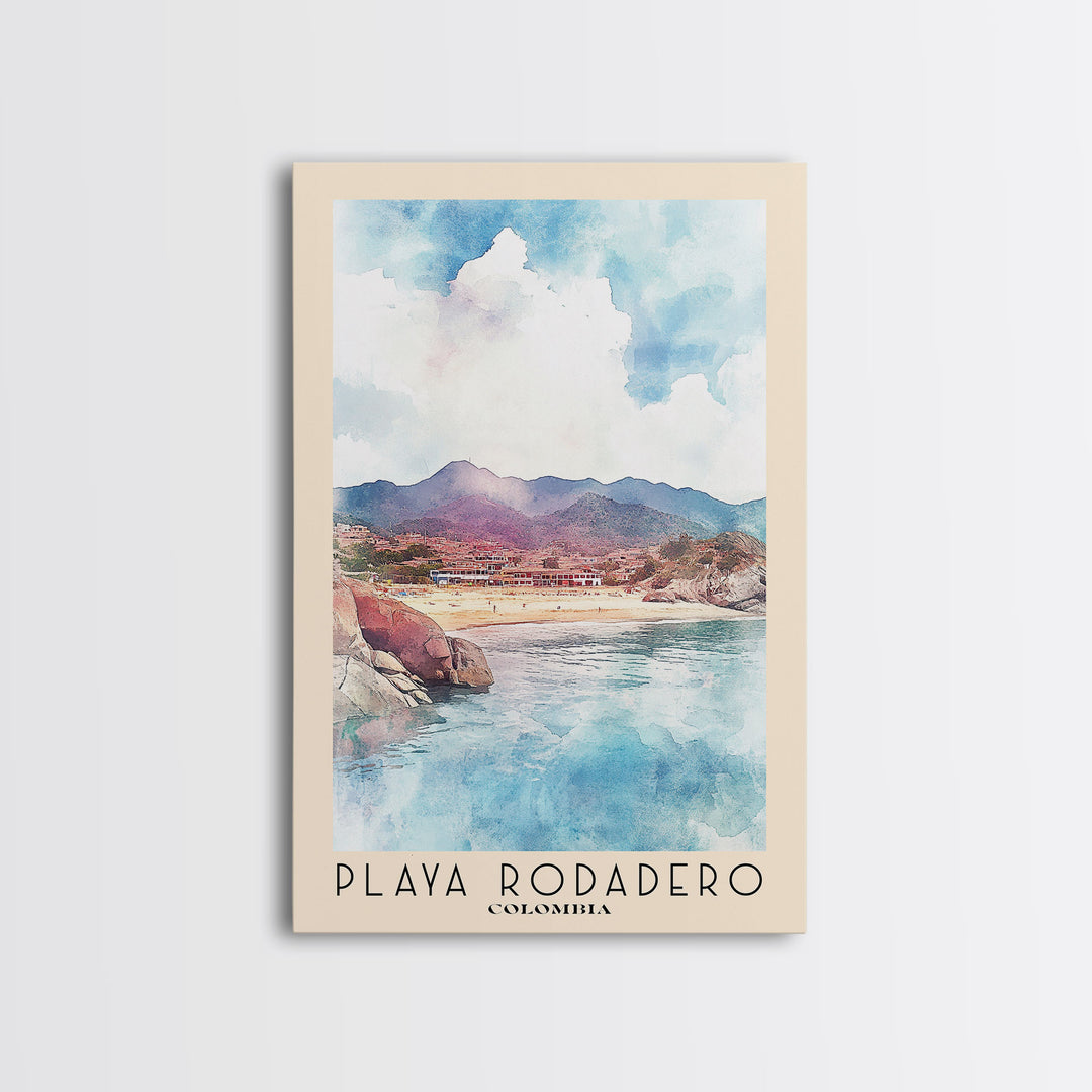 Playa Rodadero, Colombia Watercolor Print, Vacation Gift, Colombia Wall Art, Beach Painting, Beach Decor, Beach Or Lakehouse Art