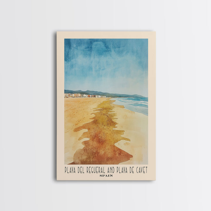 Playa del Regueral and Playa de Cavet, Spain Watercolor Print, Vacation Gift, Spain Wall Art, Vacation Wall Art, Vacatation Memories, Beach Decor, Beach Or Lakehouse Art