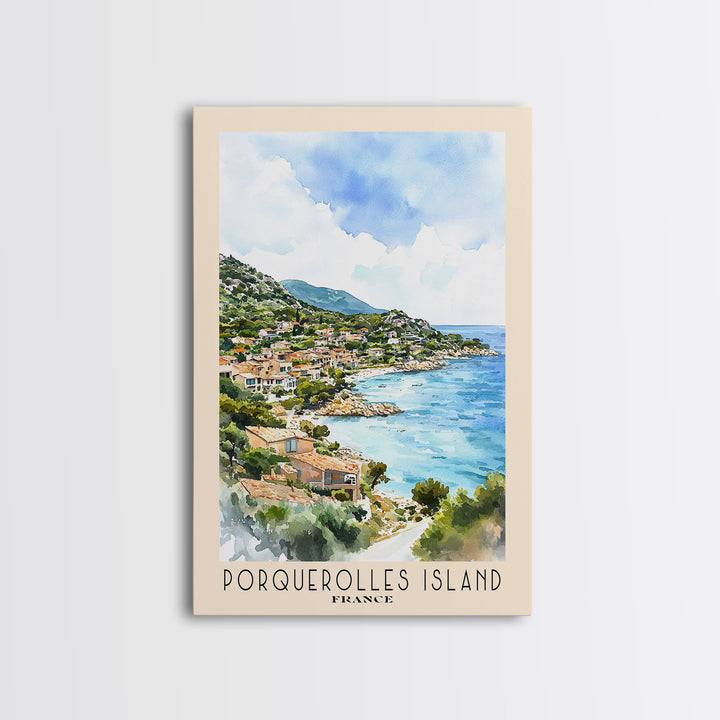 Porquerolles Island, France Watercolor Print, Vacation Gift, France Wall Art, Vacation Wall Art, Vacatation Memories, Beach Decor, Beach Or Lakehouse Art