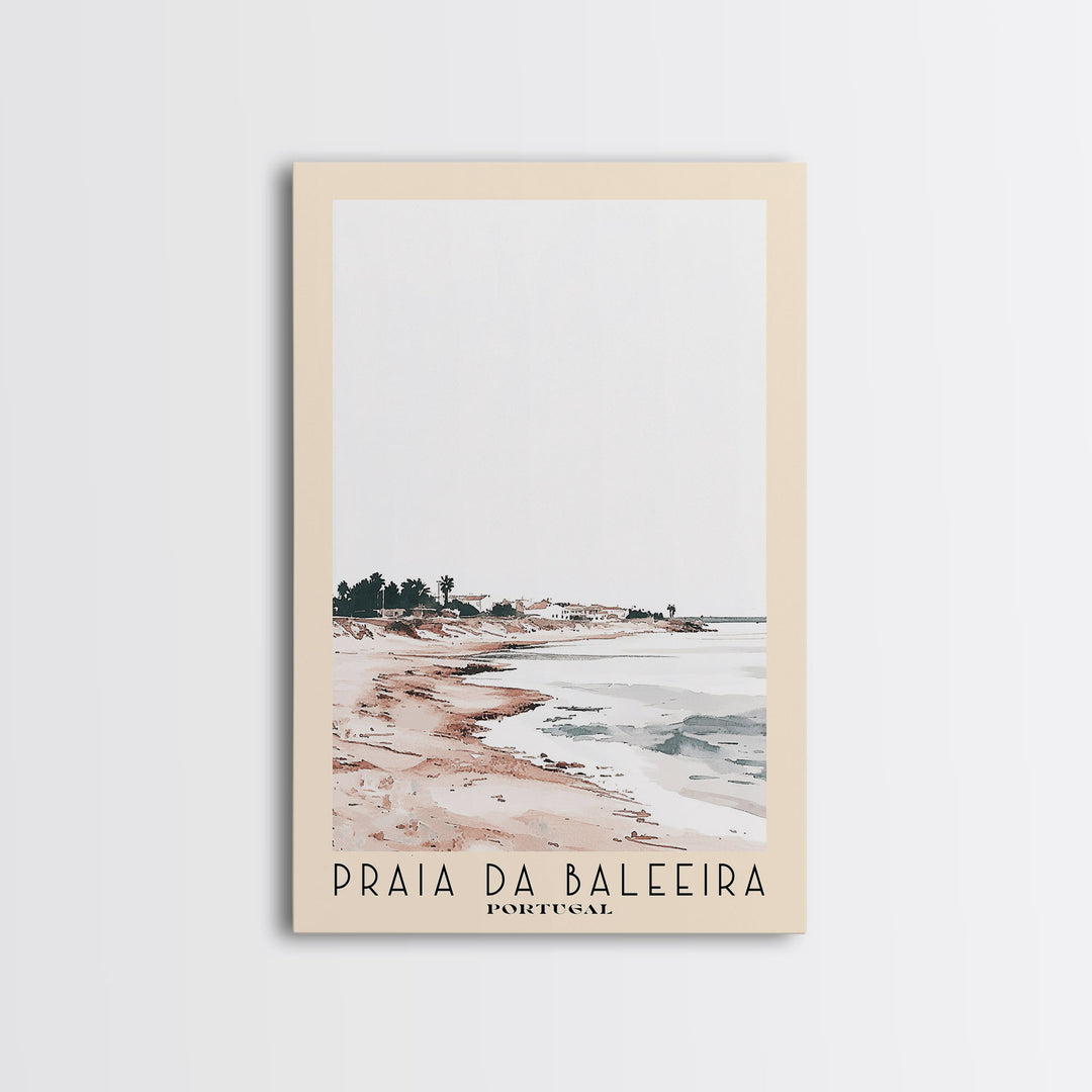 Praia da Baleeira, Portugal Watercolor Print, Vacation Gift, Portugal Wall Art, Beach Painting, Beach Decor, Beach Or Lakehouse Art