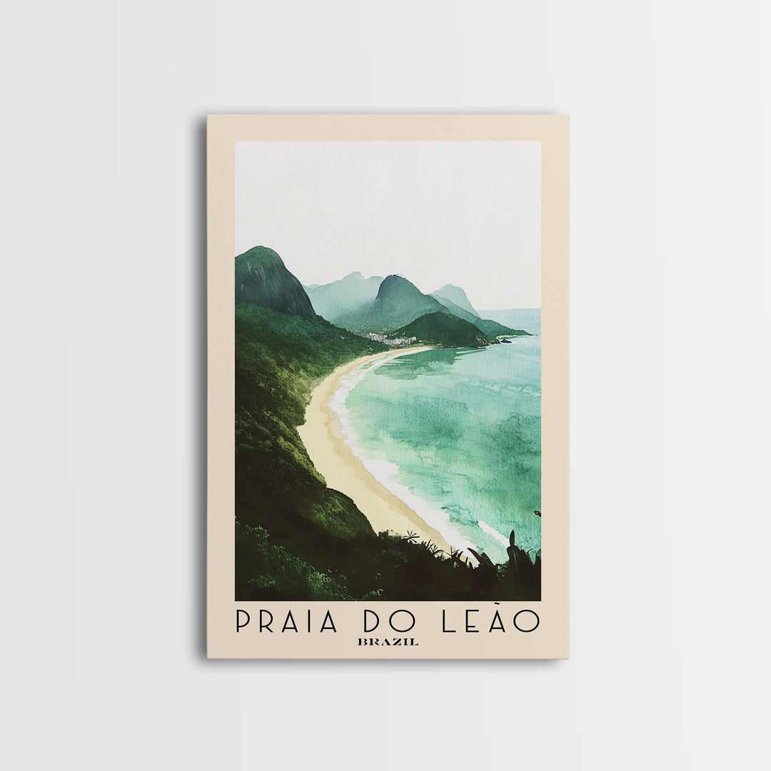 Praia do Leão, Brazil Watercolor Print, Vacation Gift, Brazil Wall Art, Beach Painting, Beach Decor, Beach Or Lakehouse Art