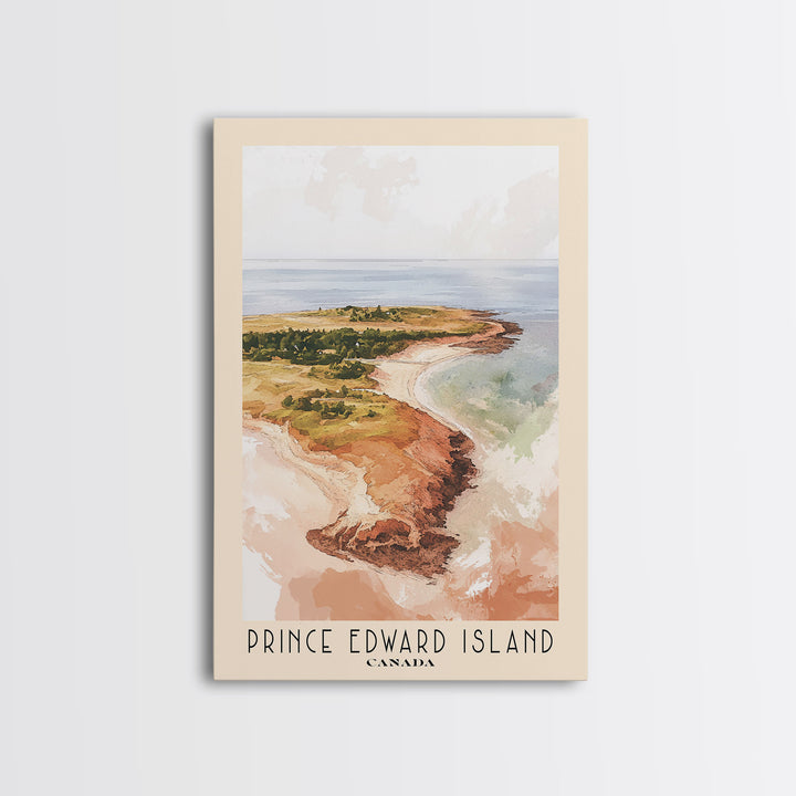 Prince Edward Island, Canada Watercolor Print, Vacation Gift, Canada Wall Art, Beach Painting, Beach Decor, Large Wall Art, Wood Frame Art