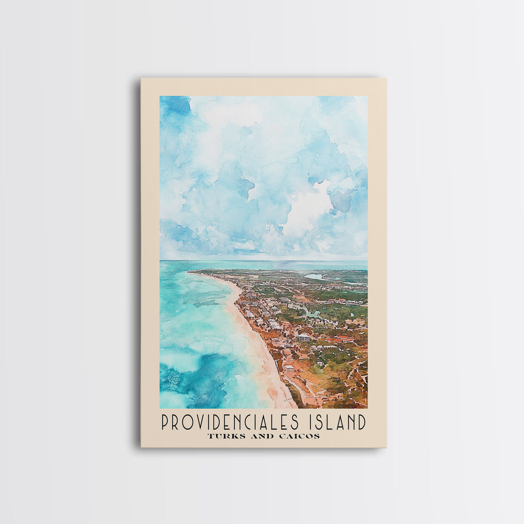 Providenciales Island, Turks and Caicos Watercolor Print, Vacation Gift, Turks and Caicos Wall Art, Vacation Wall Art, Vacatation Memories, Beach Decor, Beach Or Lakehouse Art