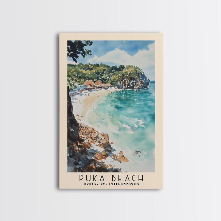 Puka Beach, Boracay, Philippines Watercolor Print, Vacation Gift, Boracay, Philippines Wall Art, Beach Painting, Beach Decor, Beach Or Lakehouse Art