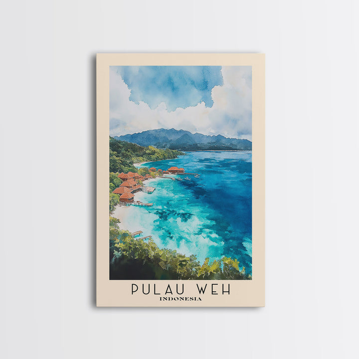 Pulau Weh, Indonesia Watercolor Print, Vacation Gift, Indonesia Wall Art, Vacation Wall Art, Vacatation Memories, Beach Decor, Beach Or Lakehouse Art