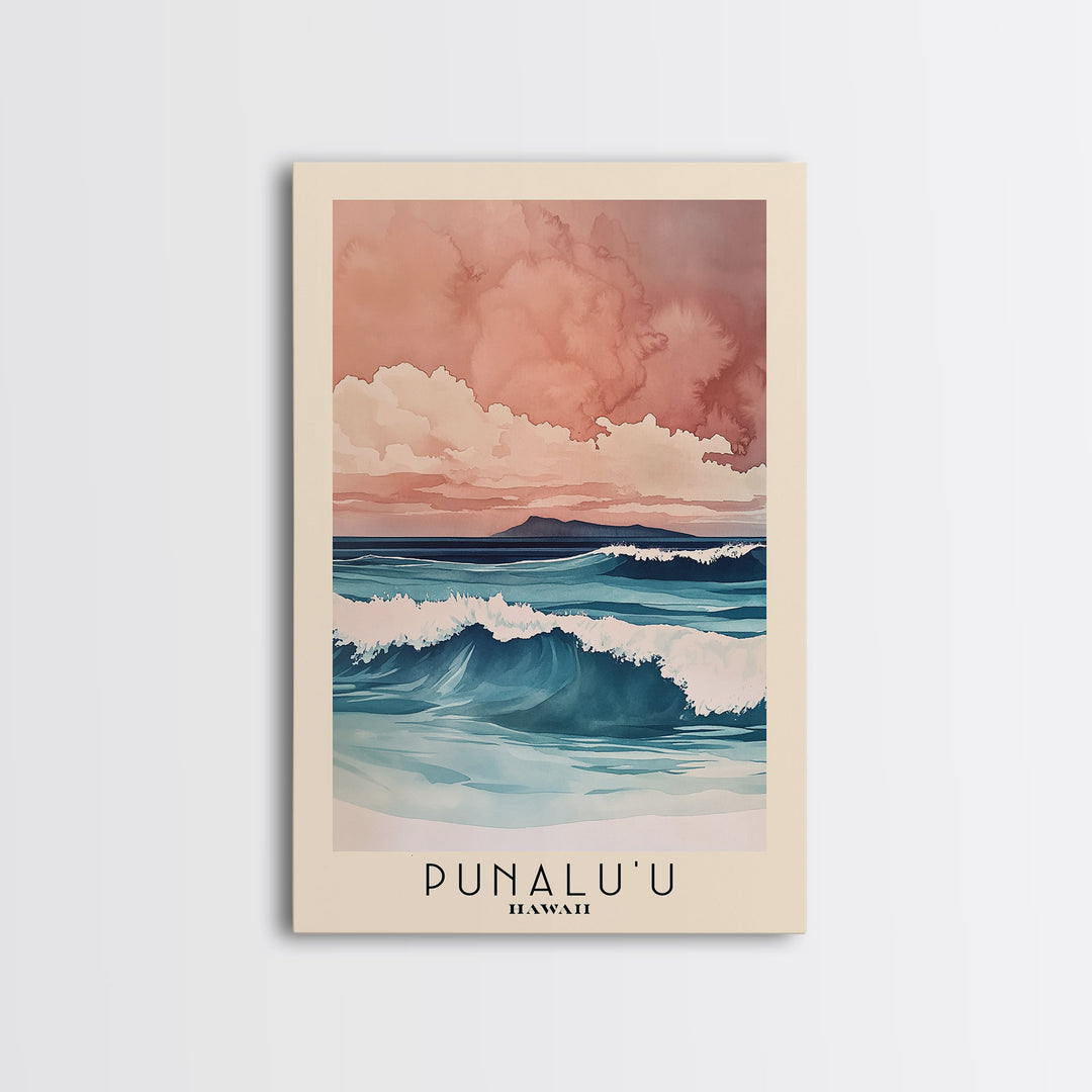 Punalu’u, Hawaii Watercolor Print, Vacation Gift, Hawaii Wall Art, Beach Painting, Beach Decor, Beach Or Lakehouse Art