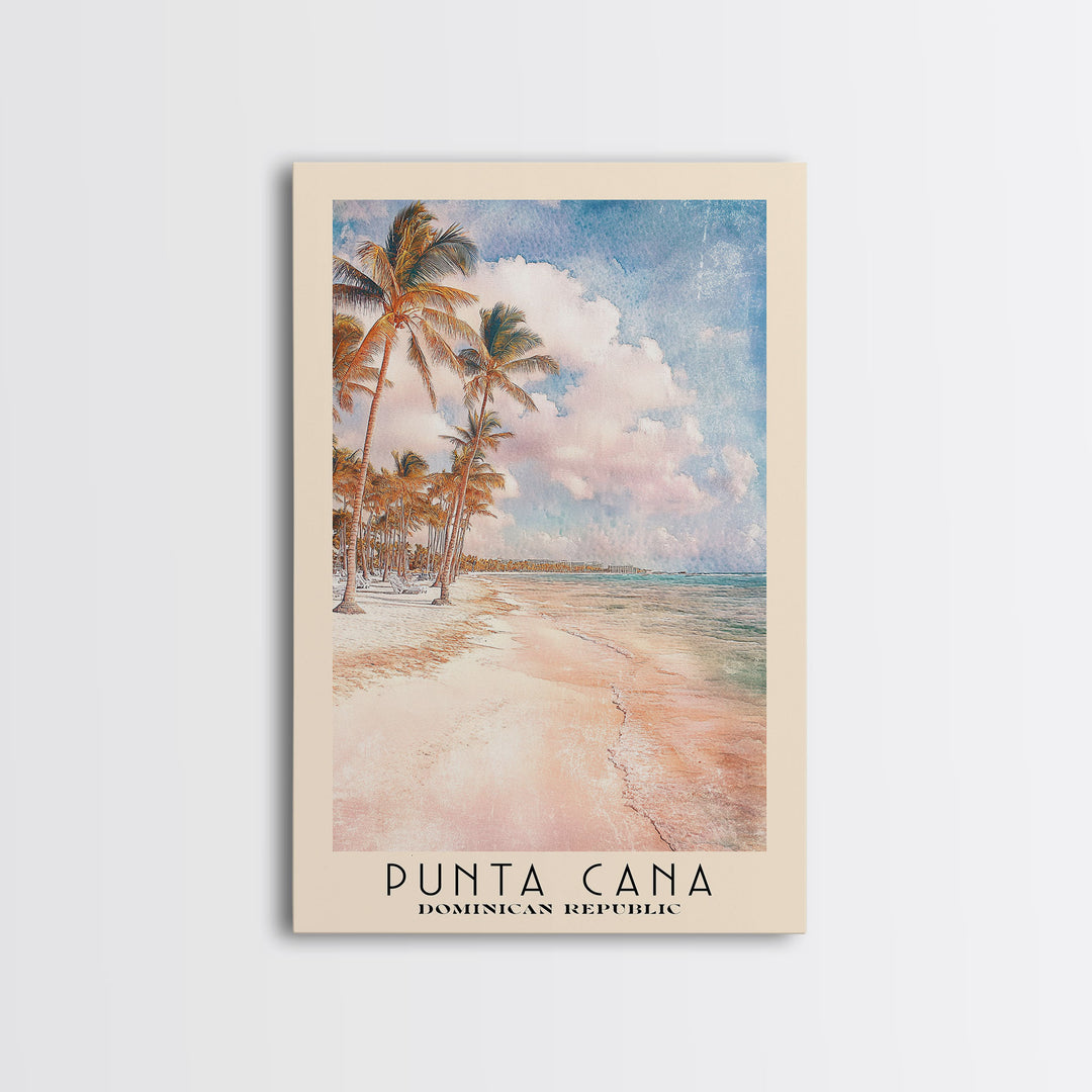 Punta Cana, Dominican Republic Watercolor Beach Print, Vacation Gift, Dominican Republic Wall Art, Beach Painting, Beach Decor, Beach Painting