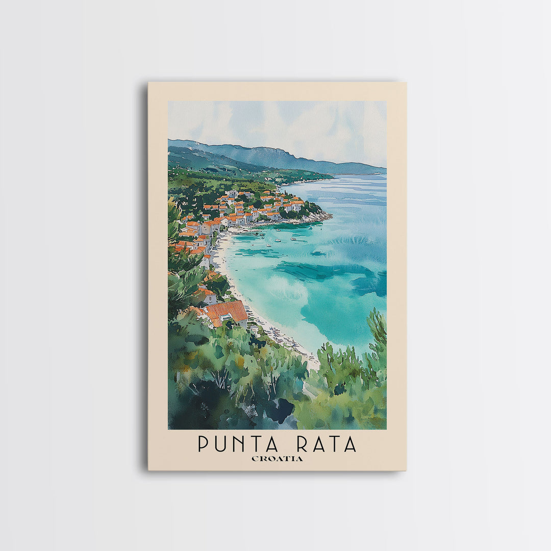 Punta Rata, Croatia Watercolor Print, Vacation Gift, Croatia Wall Art, Vacation Wall Art, Vacatation Memories, Beach Decor, Beach Or Lakehouse Art