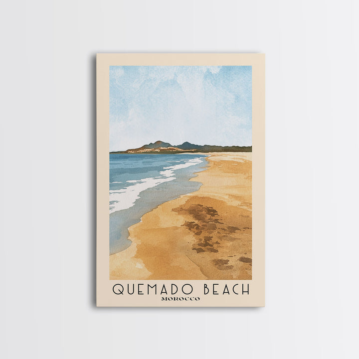 Quemado Beach, Morocco Watercolor Print, Vacation Gift, Morocco Wall Art, Vacation Wall Art, Vacatation Memories, Beach Decor, Beach Or Lakehouse Art