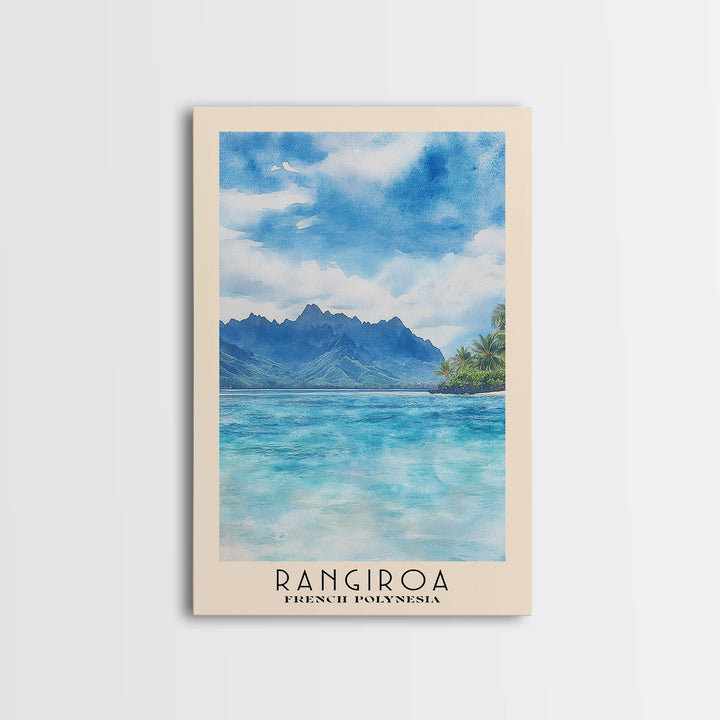 Rangiroa, French Polynesia Watercolor Print, Vacation Gift, French Polynesia Wall Art, Beach Painting, Beach Decor, Beach Or Lakehouse Art