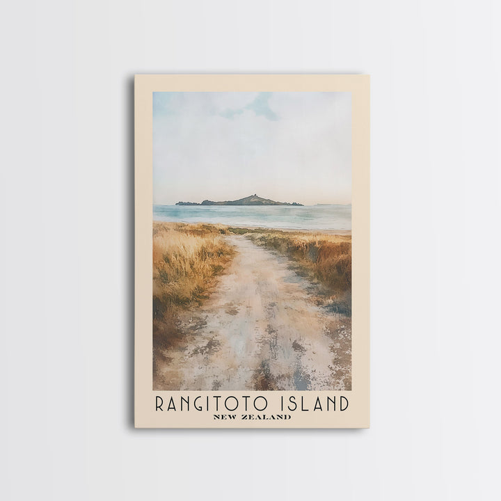 Rangitoto Island, New Zealand Watercolor Beach Print, Vacation Gift, New Zealand Wall Art, Beach Painting, Beach Decor, Beach Painting