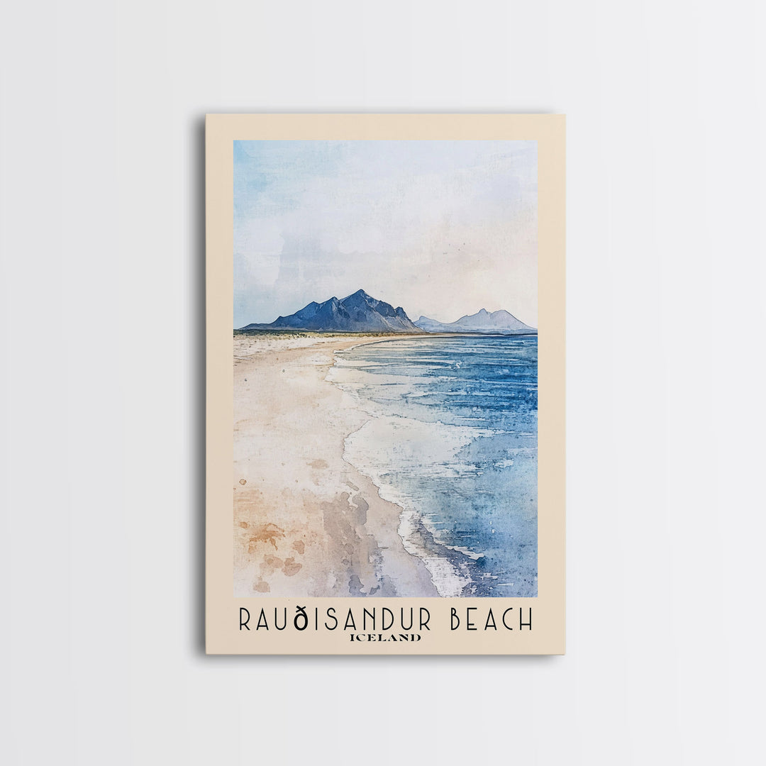 Rauðisandur Beach, Iceland Watercolor Print, Vacation Gift, Iceland Wall Art, Beach Painting, Beach Decor, Beach Or Lakehouse Art