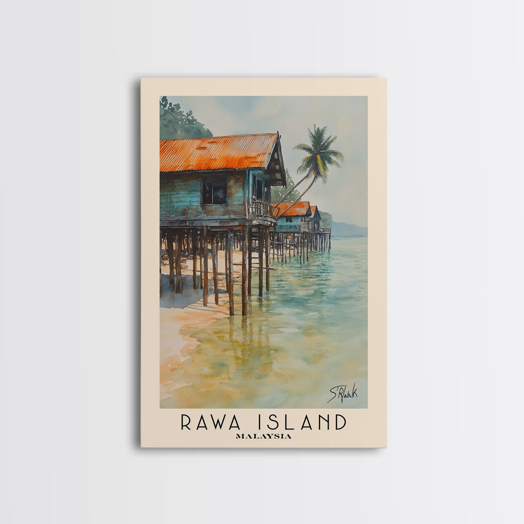 Rawa Island, Malaysia Watercolor Beach Print, Vacation Gift, Malaysia Wall Art, Beach Painting, Beach Decor, Beach Painting