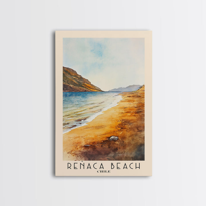 Reñaca beach, Chile Watercolor Print, Vacation Gift, Chile Wall Art, Vacation Wall Art, Vacatation Memories, Beach Decor, Beach Or Lakehouse Art