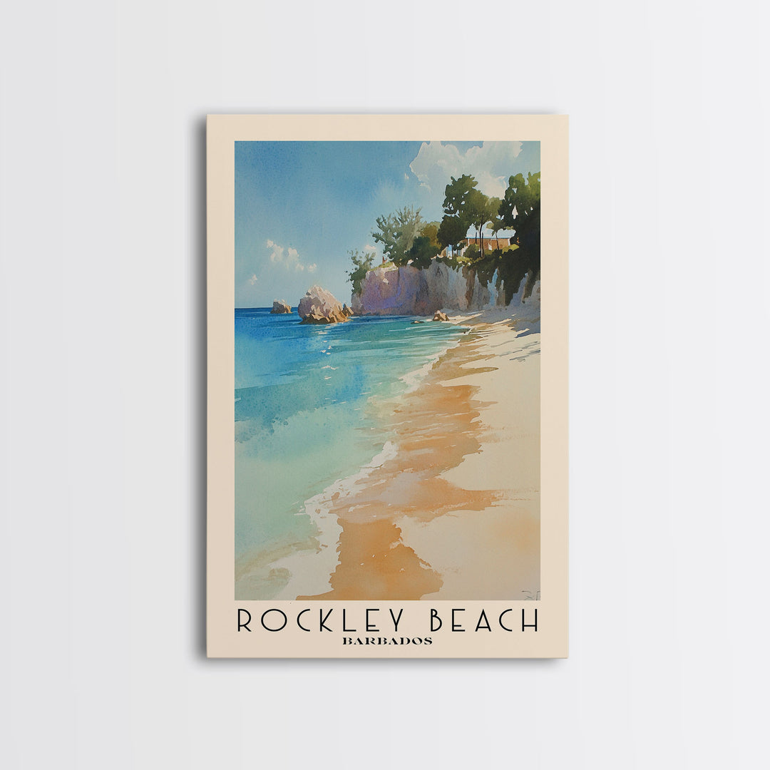 Rockley Beach, Barbados Watercolor Print, Vacation Gift, Barbados Wall Art, Beach Painting, Beach Decor, Beach Or Lakehouse Art