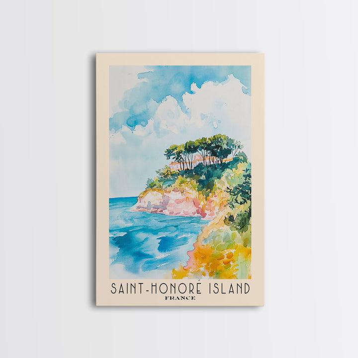 Saint-Honoré Island, France Watercolor Print, Vacation Gift, France Wall Art, Beach Painting, Beach Decor, Beach Or Lakehouse Art