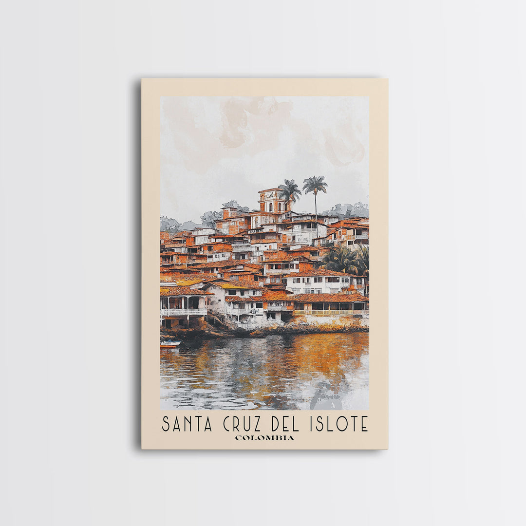 Santa Cruz del Islote, Colombia Watercolor Print, Vacation Gift, Colombia Wall Art, Vacation Wall Art, Vacatation Memories, Beach Decor, Beach Or Lakehouse Art