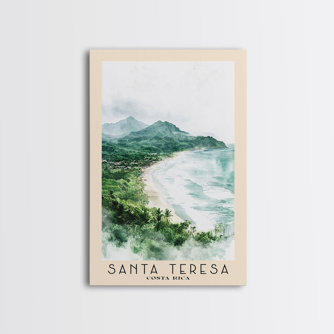 Santa Teresa, Costa Rica Watercolor Print, Vacation Gift, Costa Rica Wall Art, Vacation Wall Art, Vacatation Memories, Beach Decor, Beach Or Lakehouse Art