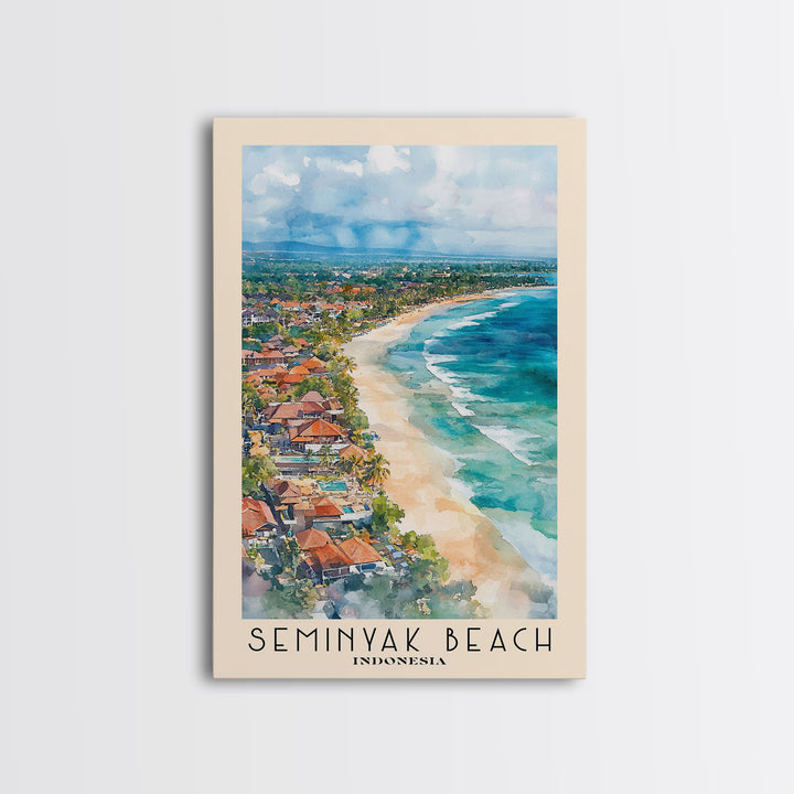 Seminyak Beach, Indonesia Watercolor Print, Vacation Gift, Indonesia Wall Art, Beach Painting, Beach Decor, Beach Or Lakehouse Art