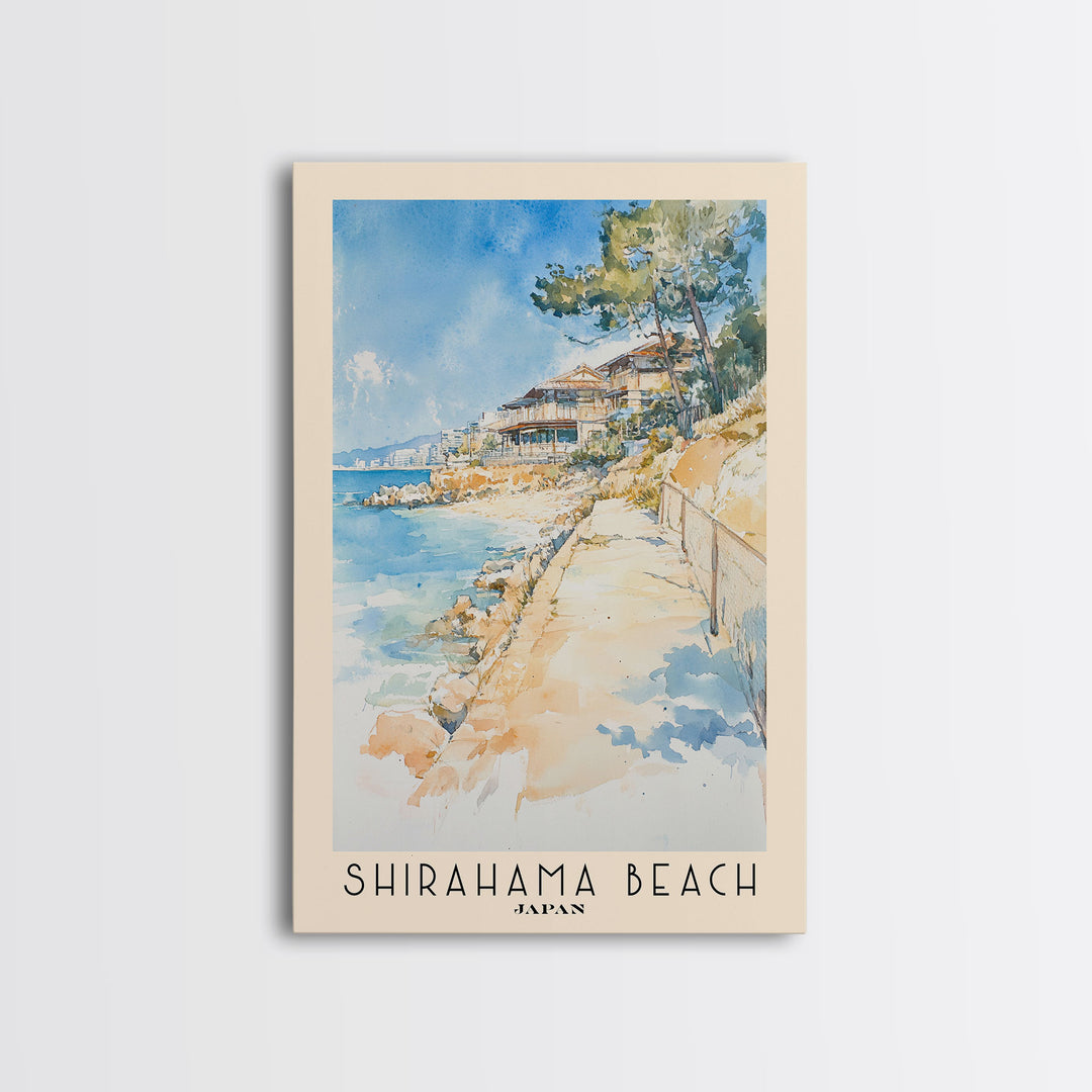 Shirahama Beach, Japan Watercolor Print, Vacation Gift, Japan Wall Art, Beach Painting, Beach Decor, Beach Or Lakehouse Art