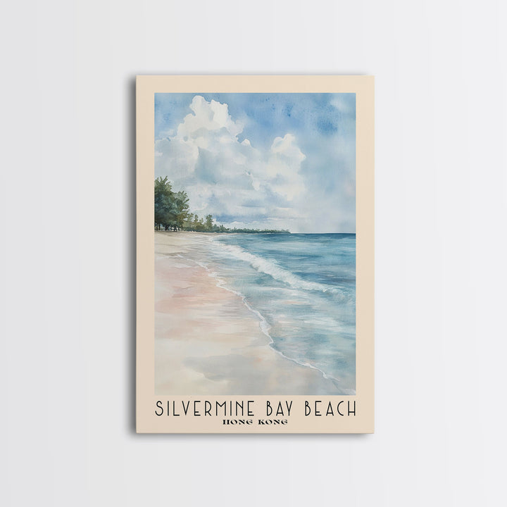 Silvermine Bay Beach, Hong Kong Watercolor Print, Vacation Gift, Hong Kong Wall Art, Beach Painting, Beach Decor, Beach Or Lakehouse Art