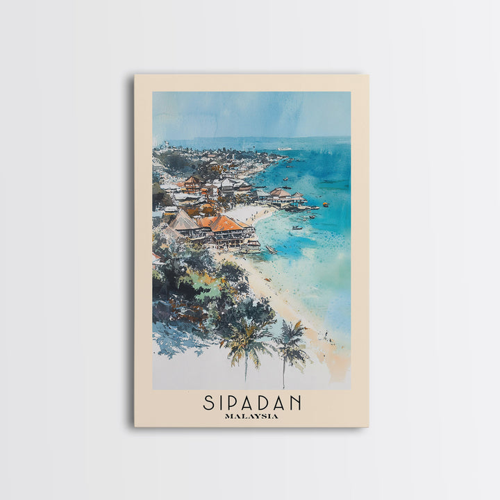 Sipadan, Malaysia Watercolor Print, Vacation Gift, Malaysia Wall Art, Vacation Wall Art, Vacatation Memories, Beach Decor, Beach Or Lakehouse Art