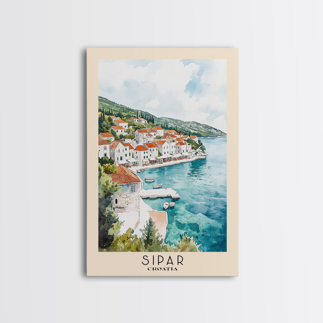 Sipar, Croatia Watercolor Print, Vacation Gift, Croatia Wall Art, Beach Painting, Beach Decor, Beach Or Lakehouse Art