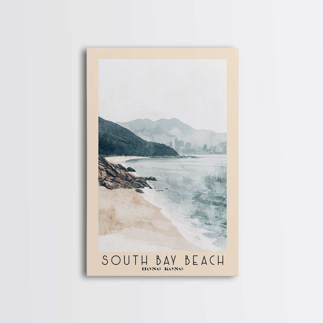 South Bay Beach, Hong Kong Watercolor Print, Vacation Gift, Hong Kong Wall Art, Beach Painting, Beach Decor, Beach Or Lakehouse Art