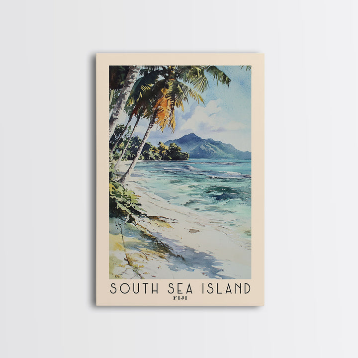 South Sea Island, Fiji Watercolor Print, Vacation Gift, Fiji Wall Art, Vacation Wall Art, Vacatation Memories, Beach Decor, Beach Or Lakehouse Art