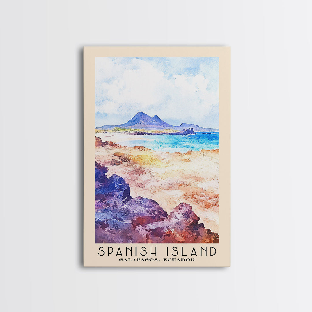 Spanish Island, Galapagos, Ecuador Watercolor Print, Vacation Gift, Galapagos, Ecuador Wall Art, Vacation Wall Art, Vacatation Memories, Beach Decor, Beach Or Lakehouse Art