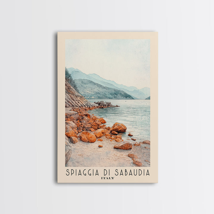 Spiaggia di Sabaudia, Italy Watercolor Beach Print, Vacation Gift, Italy Wall Art, Beach Painting, Beach Decor, Beach Painting