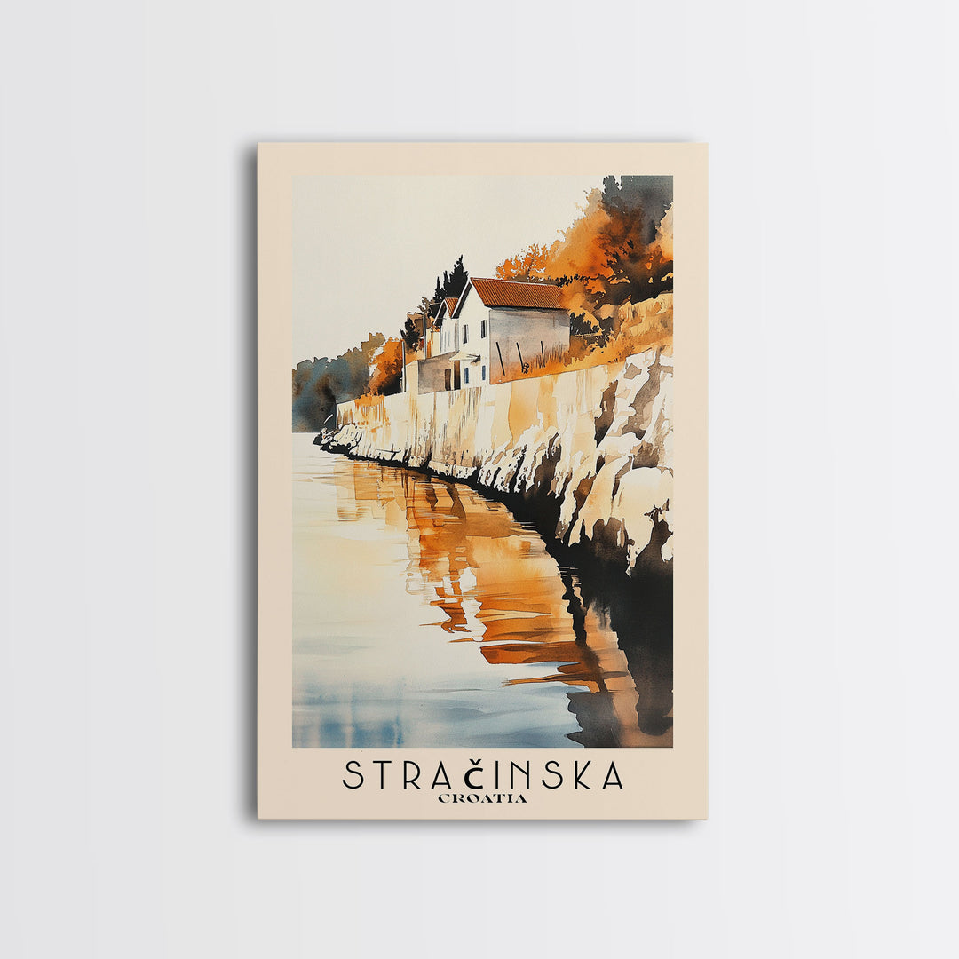 Stračinska, Croatia Watercolor Beach Print, Vacation Gift, Croatia Wall Art, Beach Painting, Beach Decor, Beach Painting