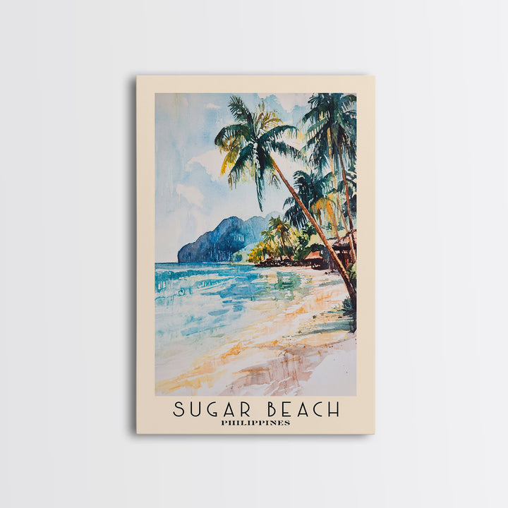 Sugar Beach, Philippines Watercolor Print, Vacation Gift, Philippines Wall Art, Vacation Wall Art, Vacatation Memories, Beach Decor, Beach Or Lakehouse Art