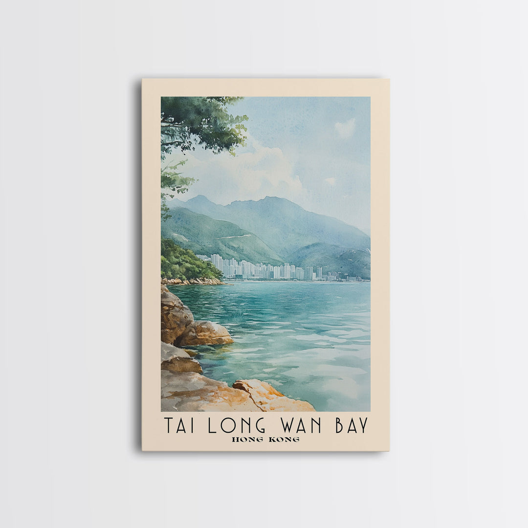 Tai Long Wan Bay, Hong Kong Watercolor Print, Vacation Gift, Hong Kong Wall Art, Beach Painting, Beach Decor, Beach Or Lakehouse Art