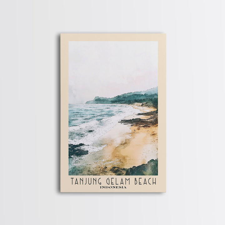 Tanjung Gelam Beach, Indonesia Watercolor Beach Print, Vacation Gift, Indonesia Wall Art, Beach Painting, Beach Decor, Beach Painting