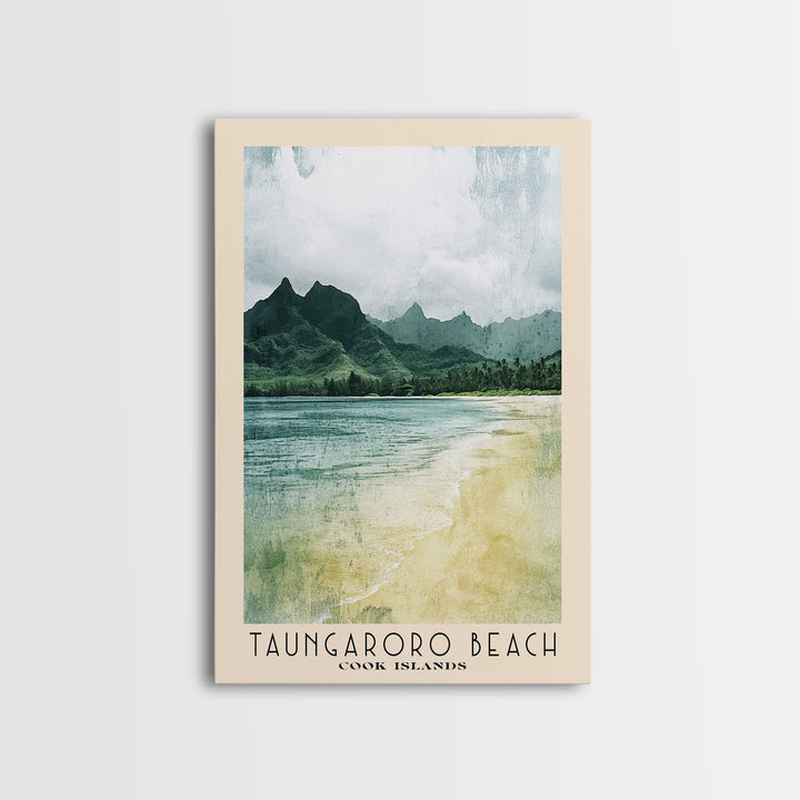 Taungaroro Beach, Cook Islands Watercolor Print, Vacation Gift, Cook Islands Wall Art, Beach Painting, Beach Decor, Beach Or Lakehouse Art